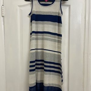 Blue and grey high low dress
